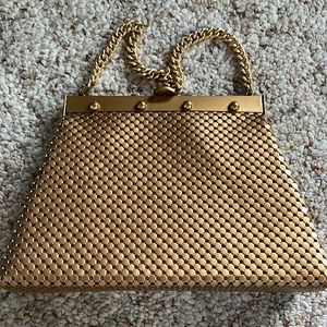 Gold Whiting & Davis Handbag wit Chain Handle